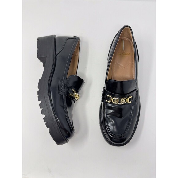 Sam Edelman Womens Shoes Black Leather Christy Loafer Buckle Slip On US 11 M - Picture 4 of 10